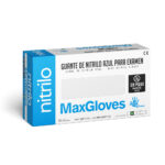 MAXGLOVES guantes de examen de nitrilo azul sin polvo c/100