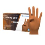 EXTREME GRIP guantes de nitrilo naranja c/50
