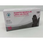 ALBA guantes de examen de látex negro sin polvo c/100