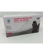 ALBA guantes de examen de látex negro sin polvo c/100