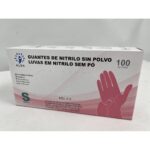 ALBA  guantes de examen de nitrilo rosa sin polvo c/100