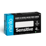 SENSITIVE guantes de examen de nitrilo negro sin polvo c/100