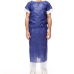 Bata azul oscuro sin mangas de tst polipropileno c/100u